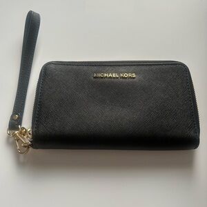 Michael Kors Saffiano Leather Phone Wallet Wristlet